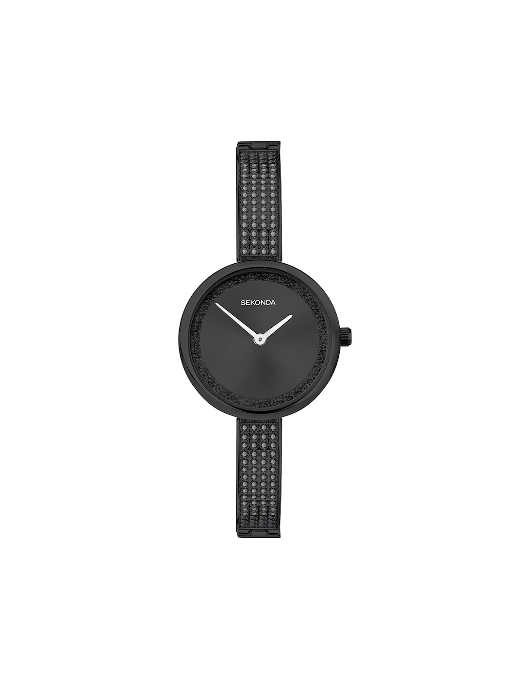 Womens Dress Aurora Black Alloy with Black Dial Analogue Watch, 3 of 2