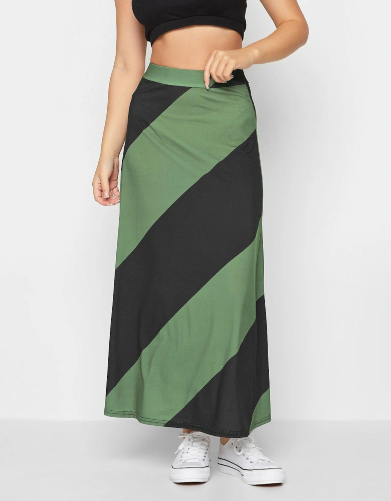 Petite Diagonal Stripe Maxi Skirt
