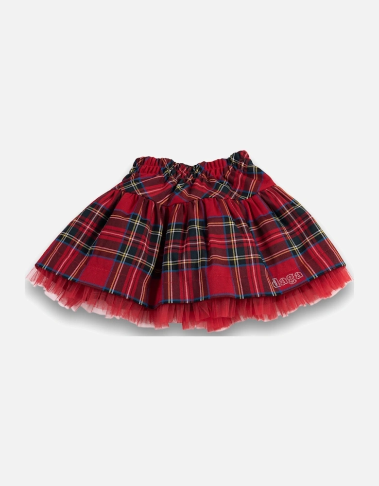 Tartan Skirt and Bow Shirt Set
