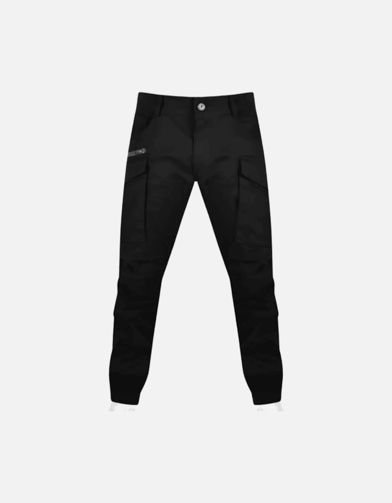 Canvas Zip Black Cargo Pant