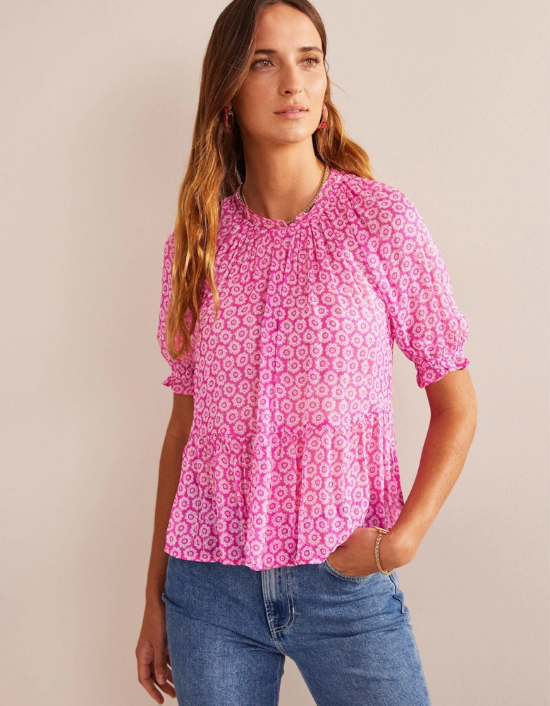Gathered Sparkle Georgette Top