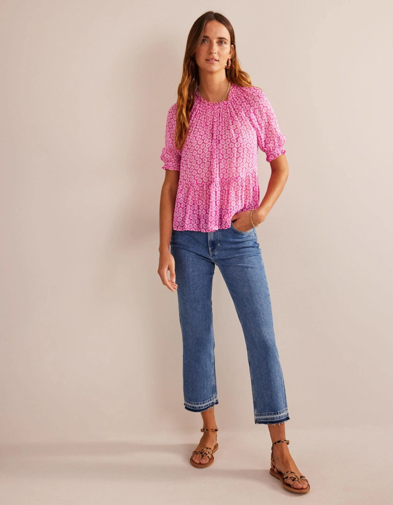 Gathered Sparkle Georgette Top