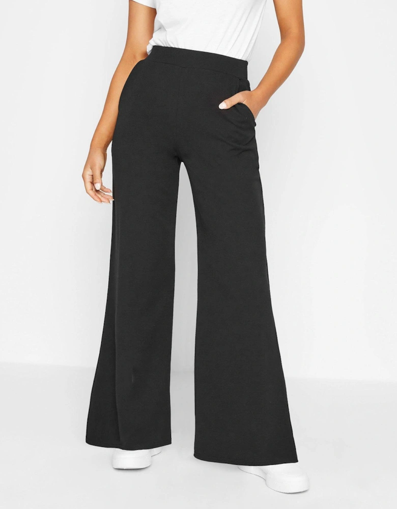 Petite Scuba Crepe Wide Leg Trouser