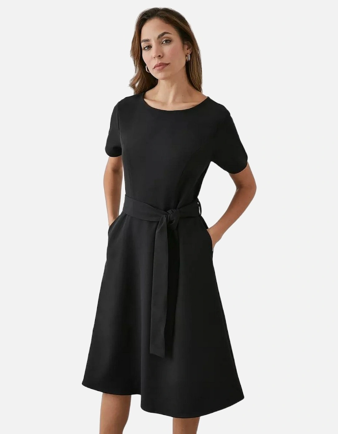 Womens/Ladies Fit And Flare Belted Dress, 5 of 4