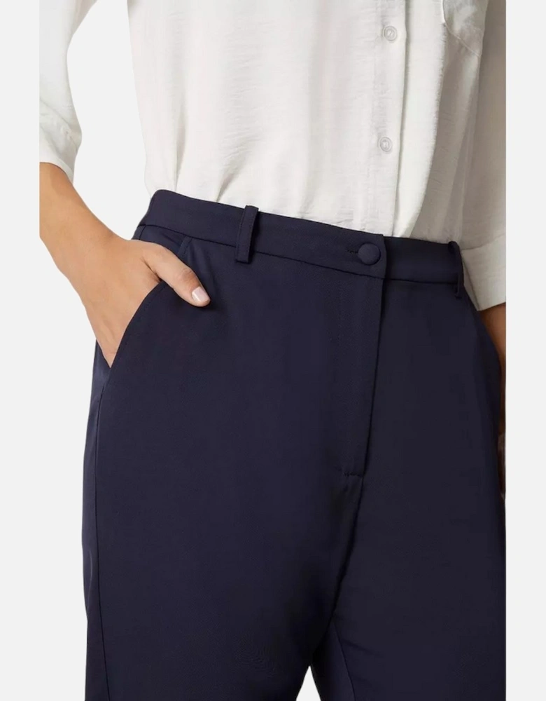 Womens/Ladies High Waist Tapered Trousers