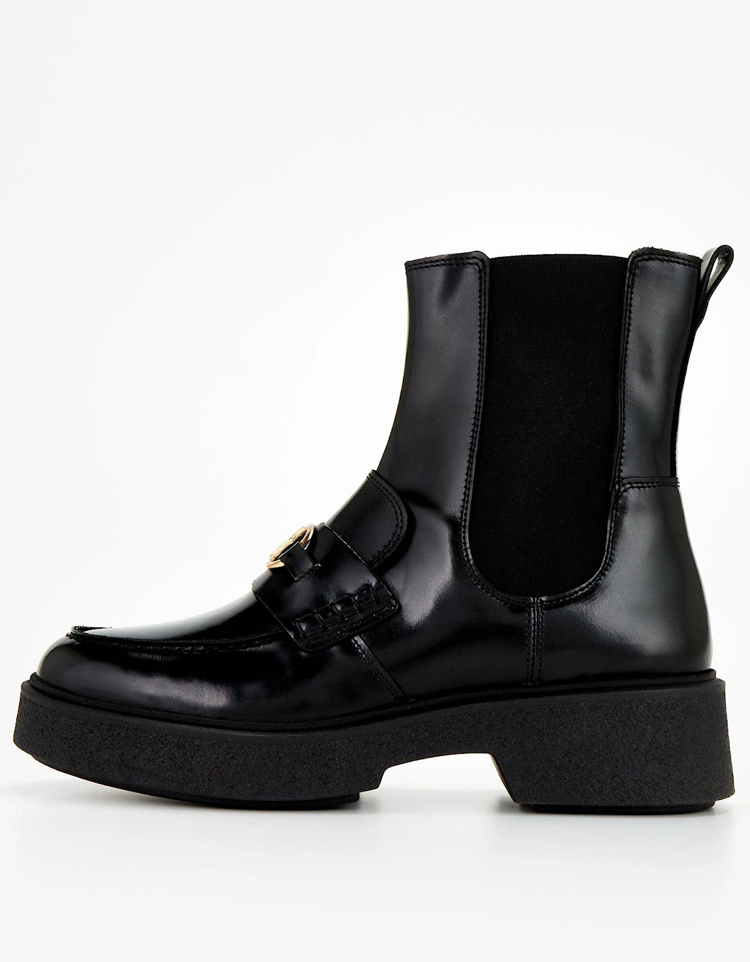 Hardware Loafer Leather Boot - Black, 3 of 2