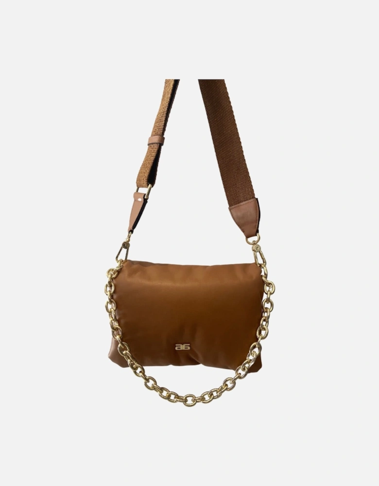 Puffer bag with gold chain strap