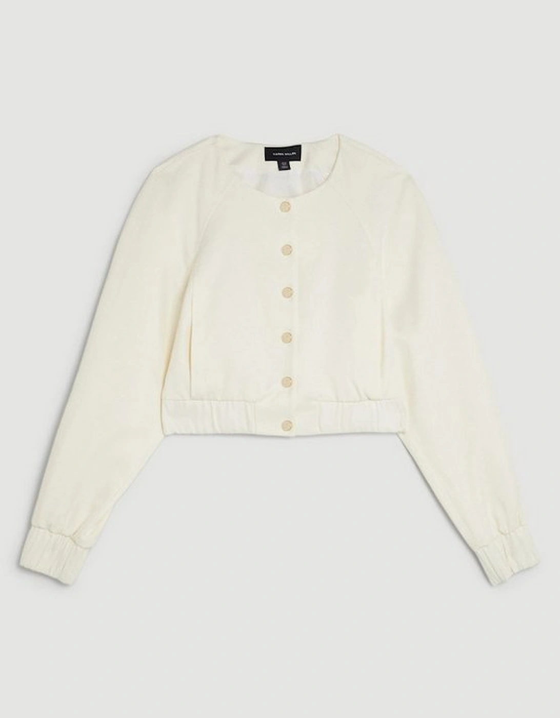 Tailored Compact Stretch Cropped Bomber Jacket