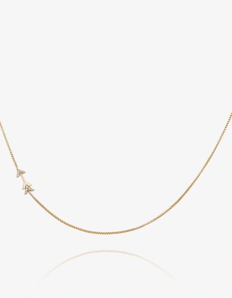 Rachel Jackson Solid Gold and Diamond Mini Arrow Necklace