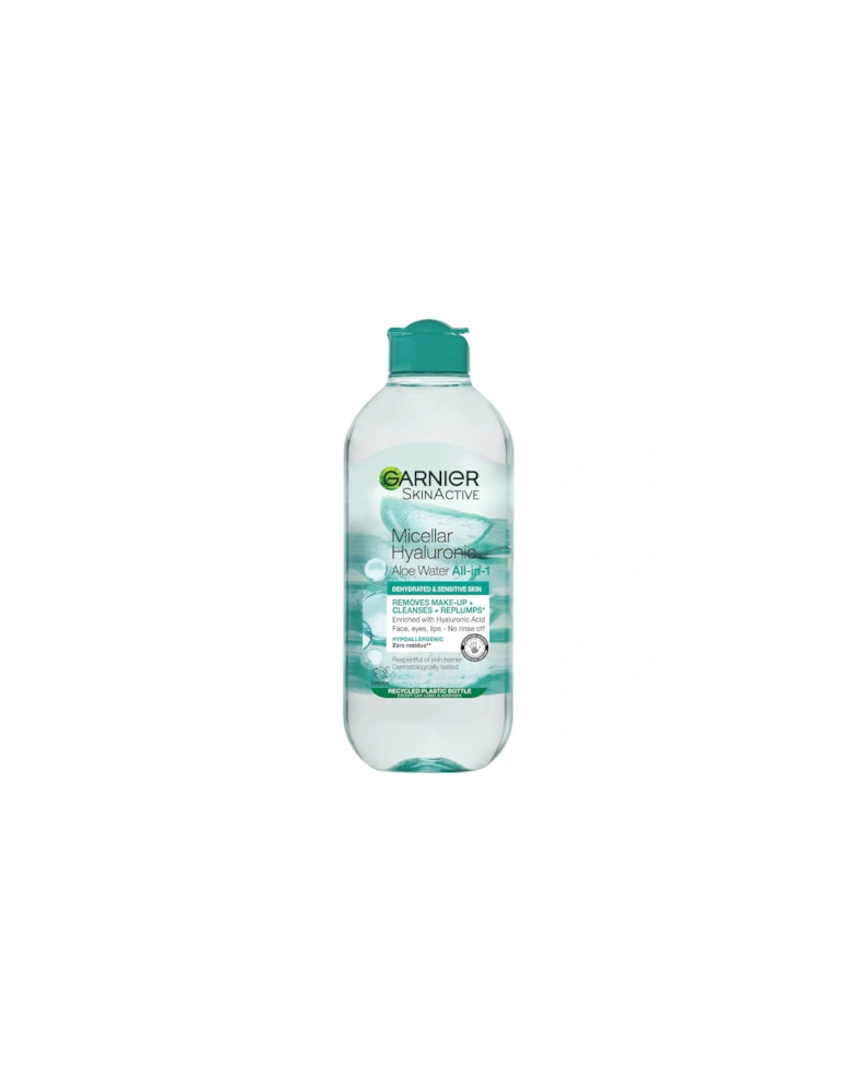 Micellar Hyaluronic Aloe Water 400ml, Cleanse and Replump - Garnier
