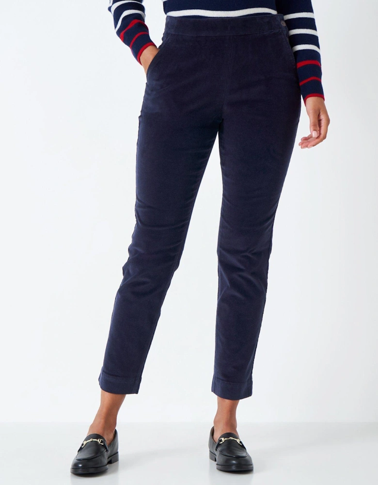 Cord Tapered Trousers - Dark Blue