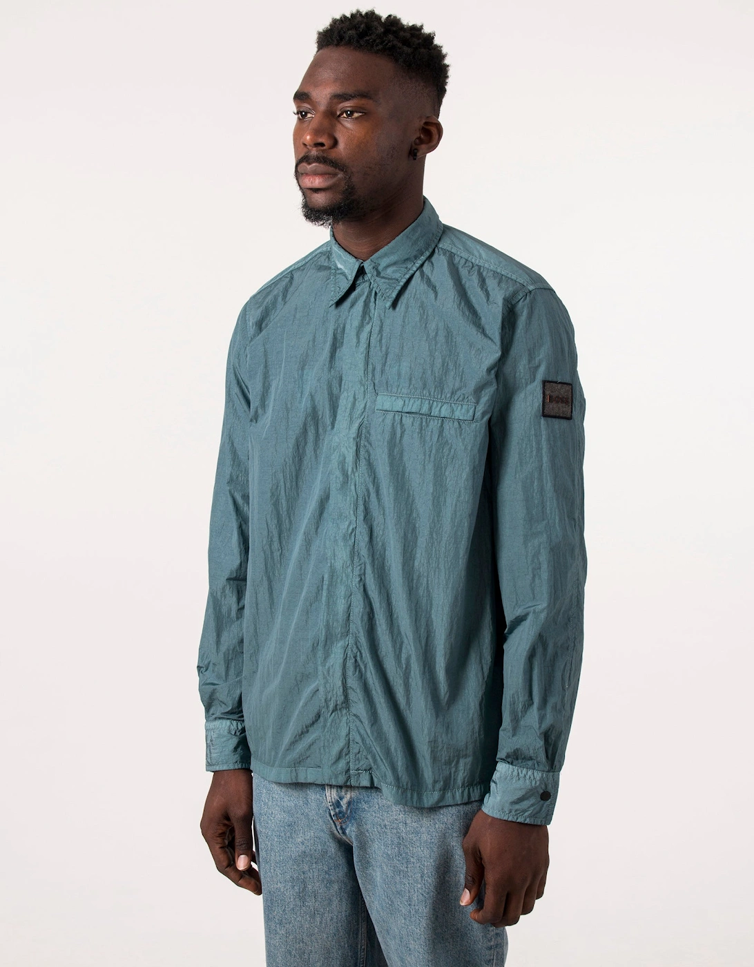 Garment-Dyed Laio Crinkled Overshirt, 6 of 5