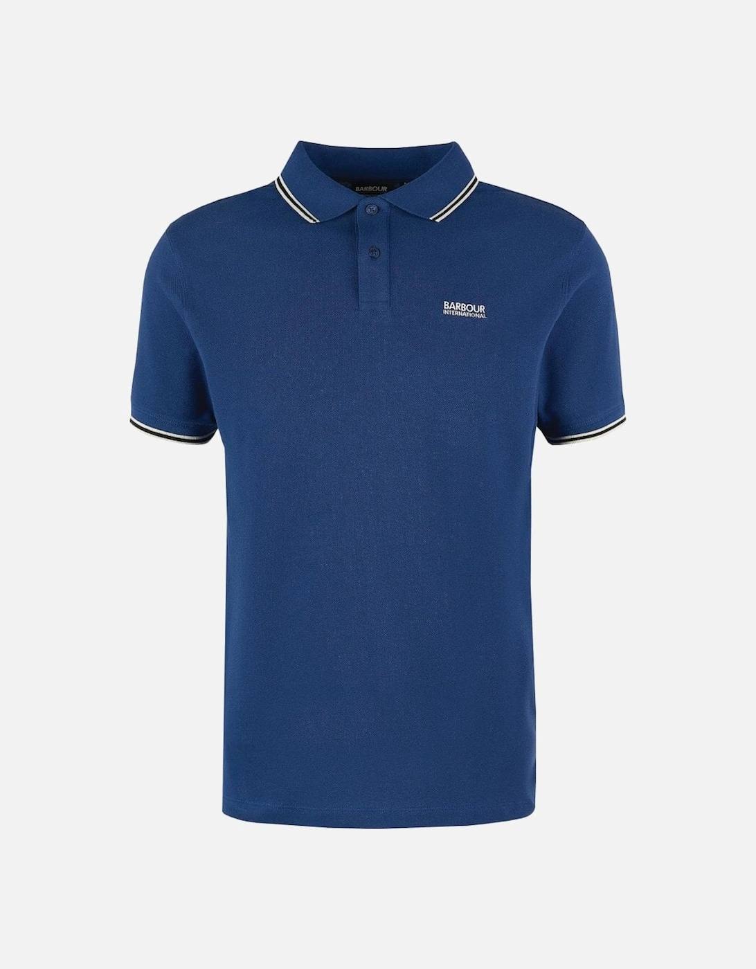 Men's Inky Blue Event Multi Tipped Polo Shirt, 3 of 2