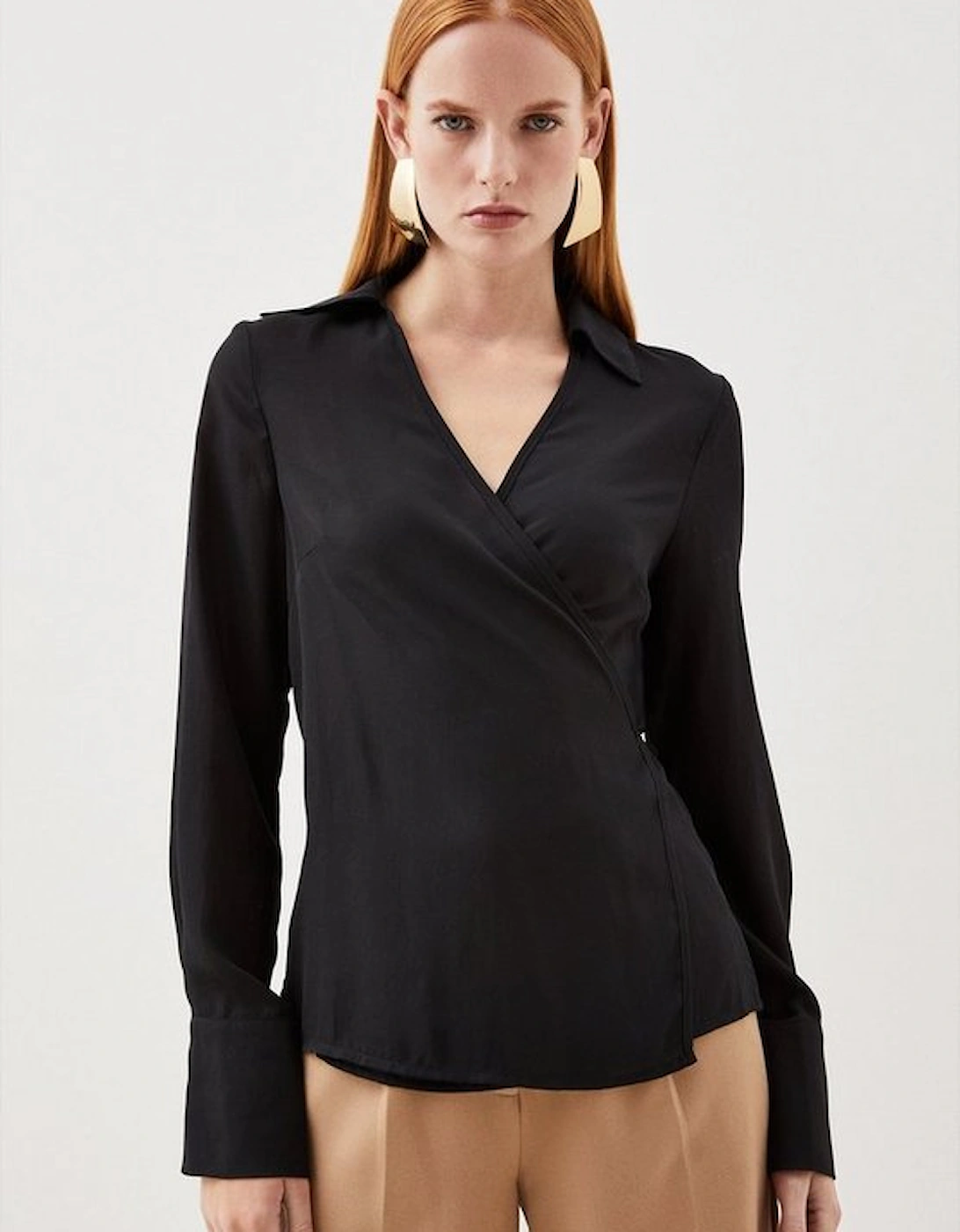 Georgette Woven Wrap Top, 5 of 4