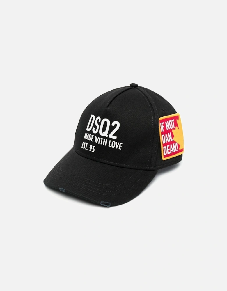 'Made with Love' Embroidered Baseball Cap Black