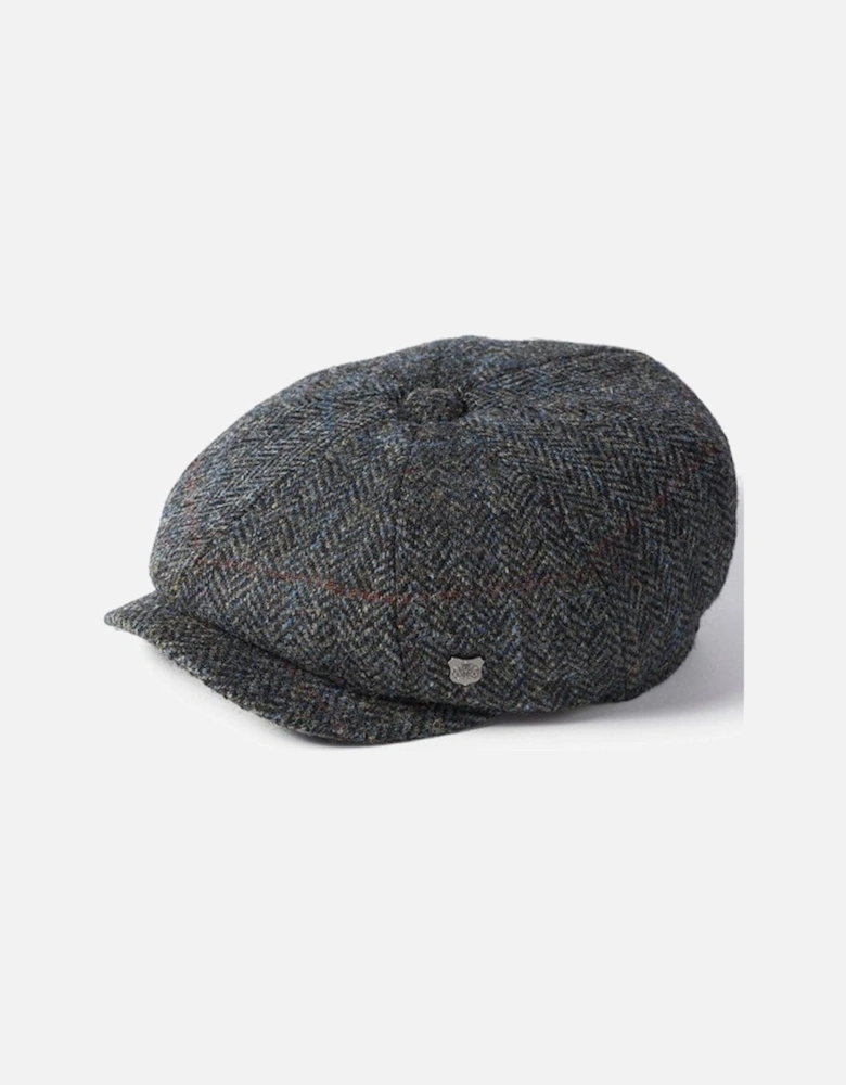 Hats Harris Tweed Herringbone Carloway Newsboy Cap Grey/blue