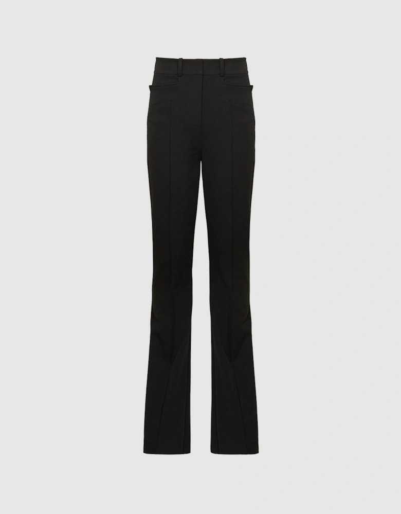 Flared High Rise Trousers