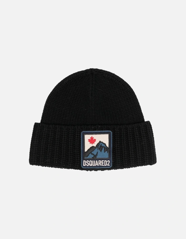 Mountain Logo Patch Beanie Black