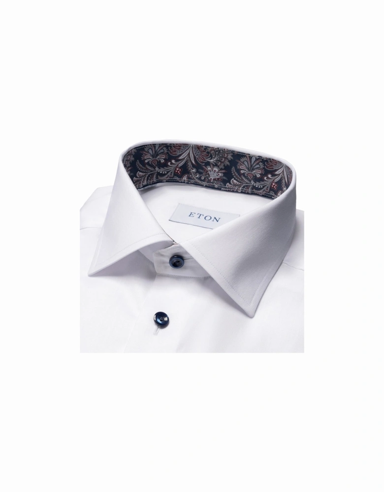 Classic Fit Paisley Effect Twill Shirt 00 White