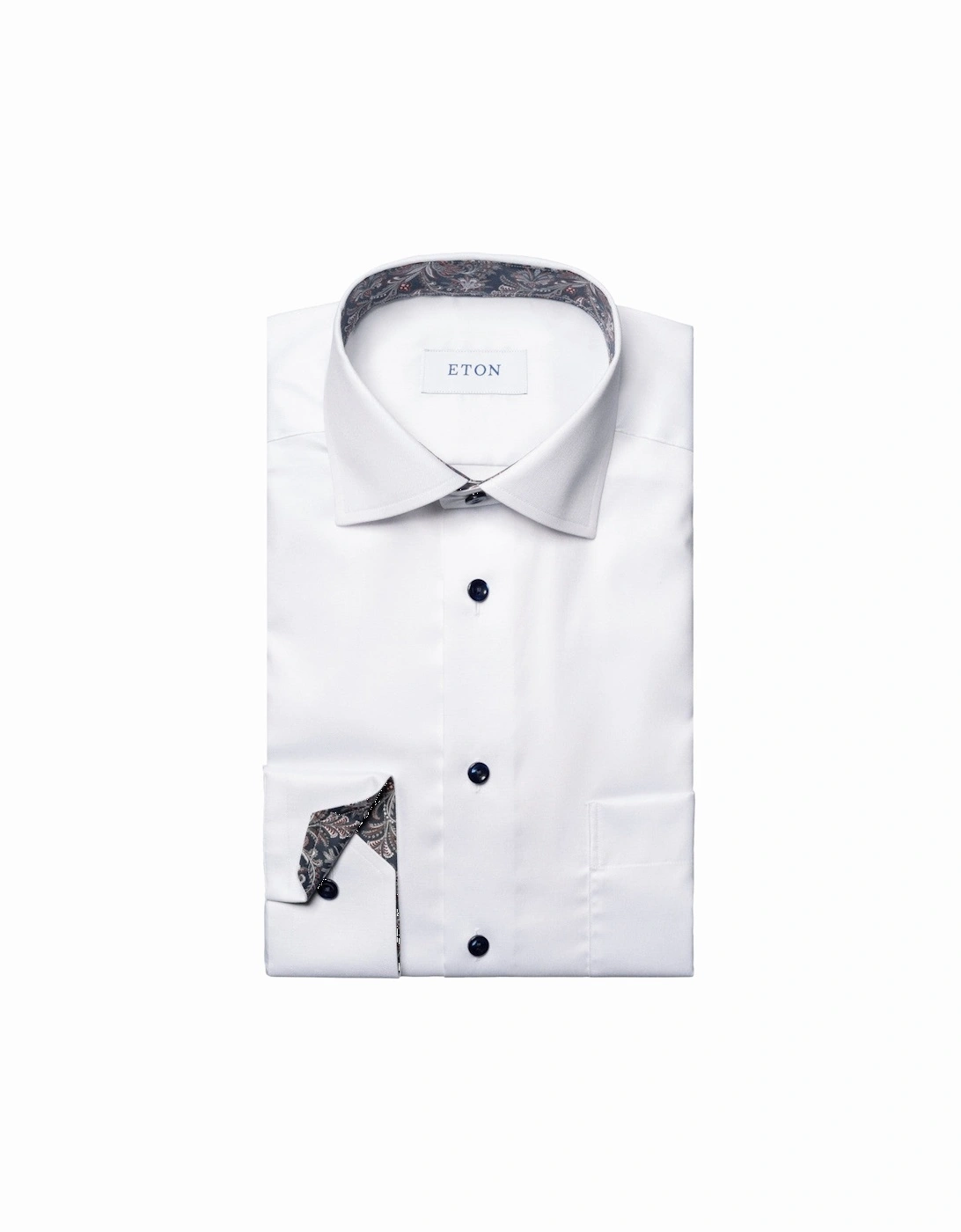Classic Fit Paisley Effect Twill Shirt 00 White, 3 of 2