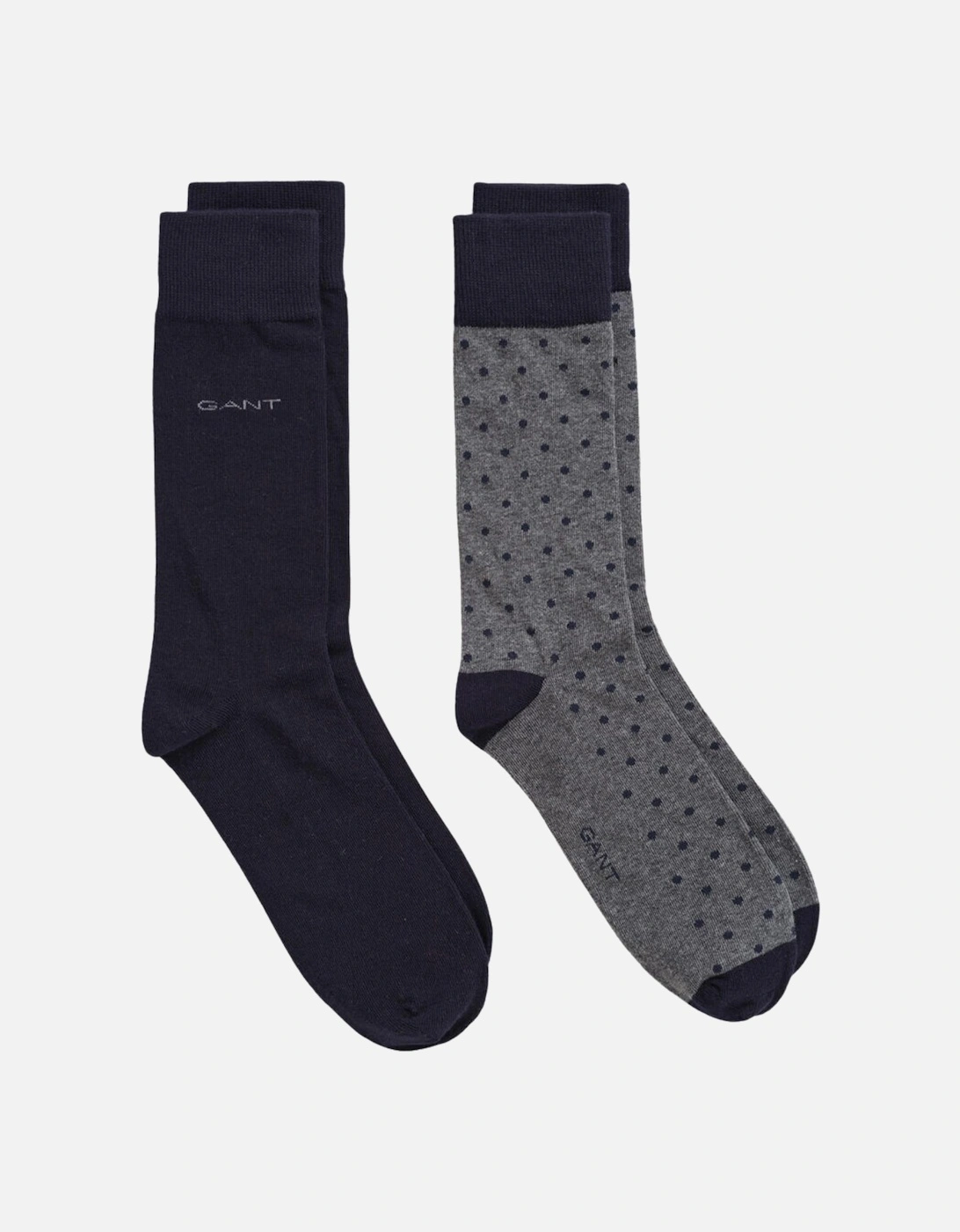 Dot and Solid Socks 2-Pack - Charcoal Melange, 2 of 1