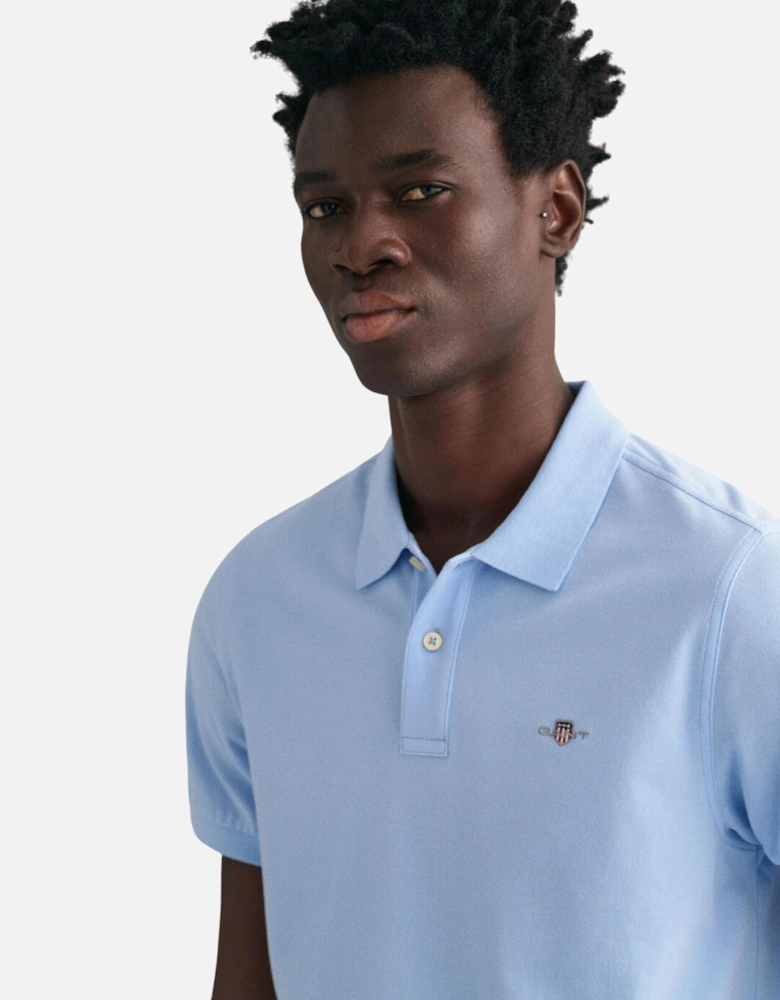 Reg Shield SS Pique Polo - Capri Blue