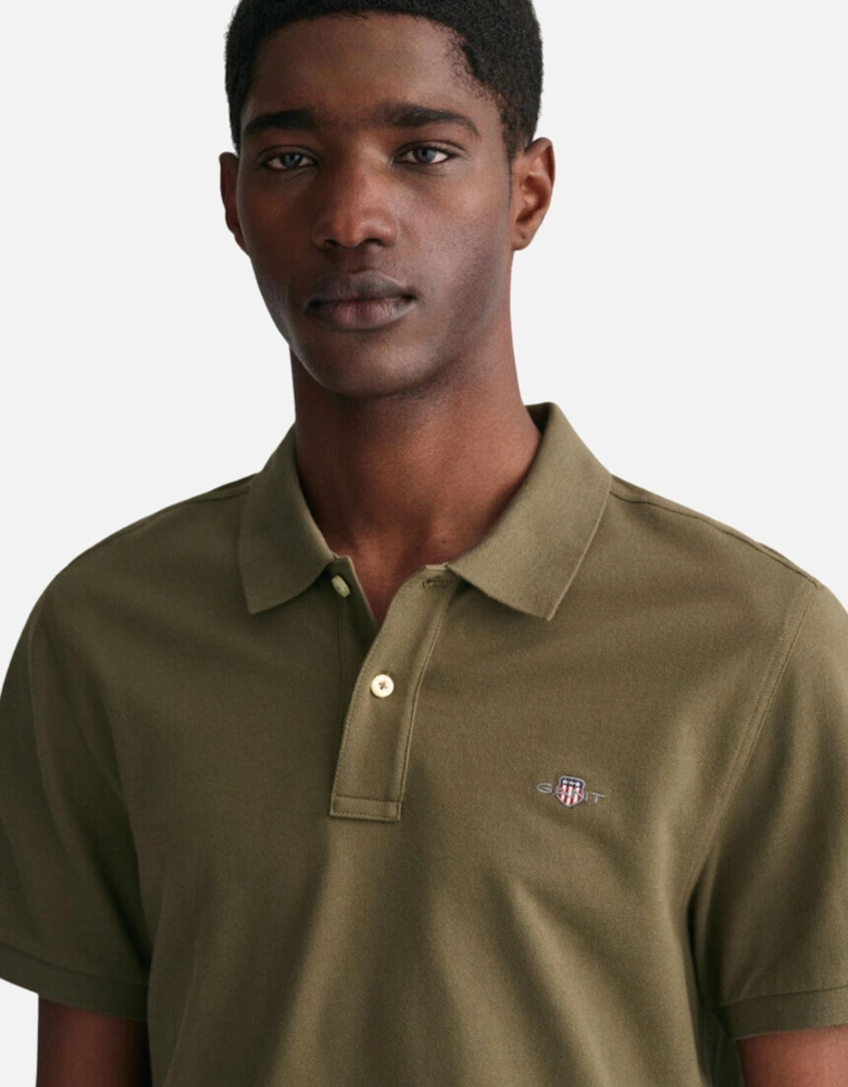 Reg Shield SS Pique Polo - Juniper Green