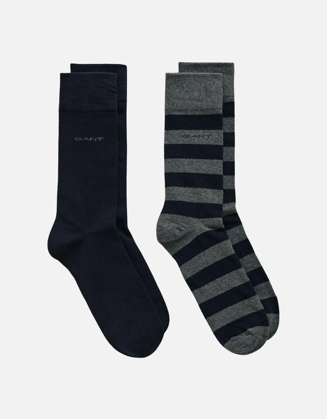 Barstripe and Solid Socks 2-Pack - Charcoal Melange, 2 of 1