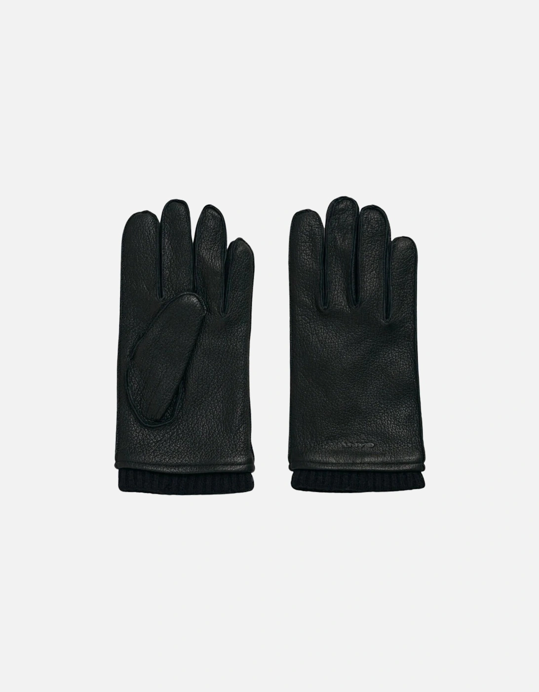 Men's GANT Cashmere Lined Leather Gloves - Black - Size: X large