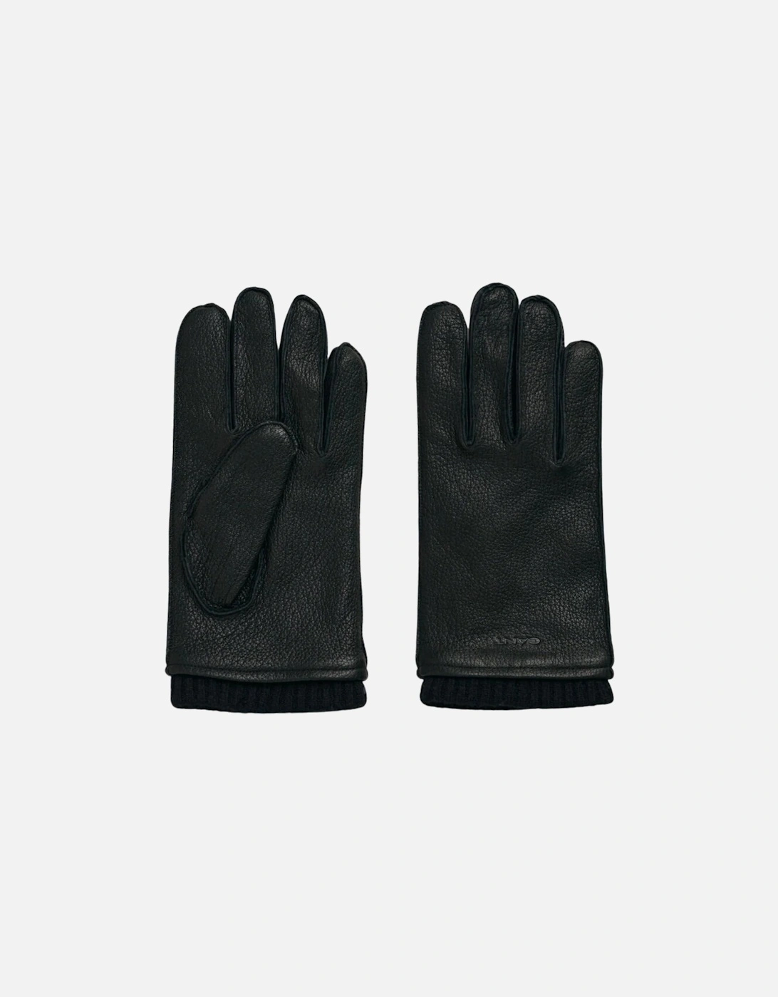 Cashmere Lined Leather Gloves - Black, 3 of 2