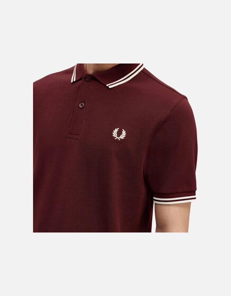 M3600 Twin Tipped FP SS Polo - Oxblood/White