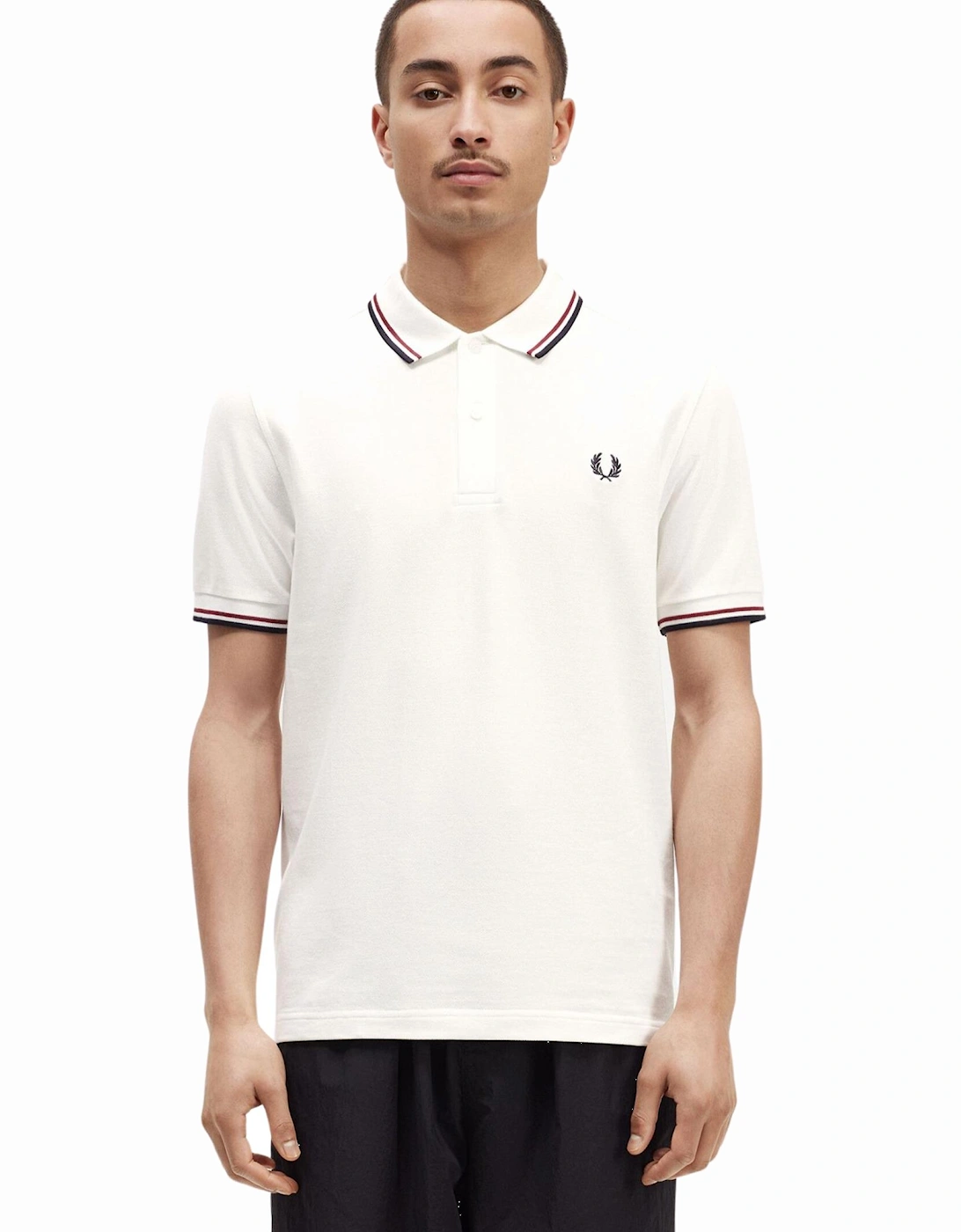 M3600 Twin Tipped FP SS Polo - White/Red/Navy