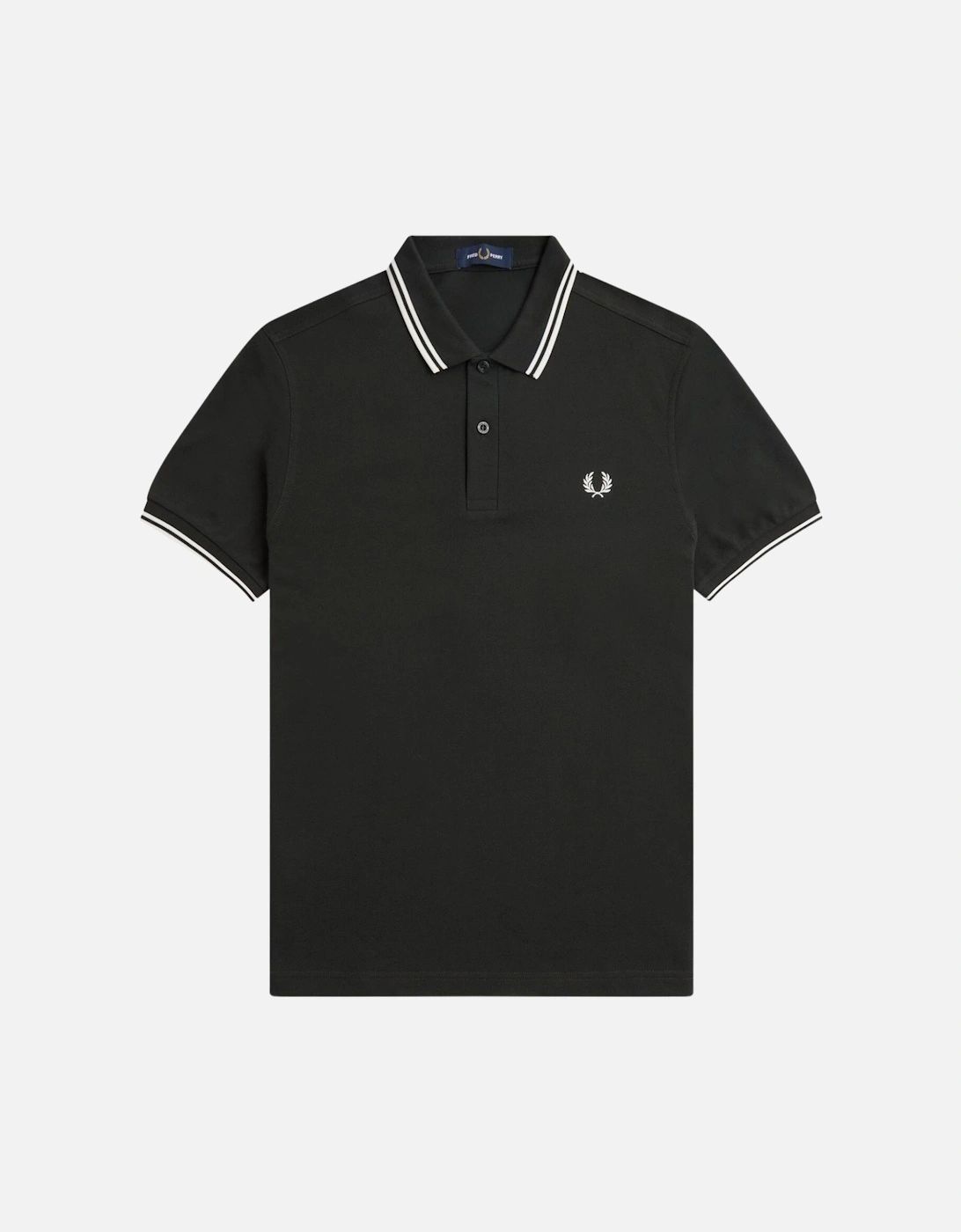 Men's Fred Perry M3600 Twin Tipped Polo - Night Green/White - Size: 36