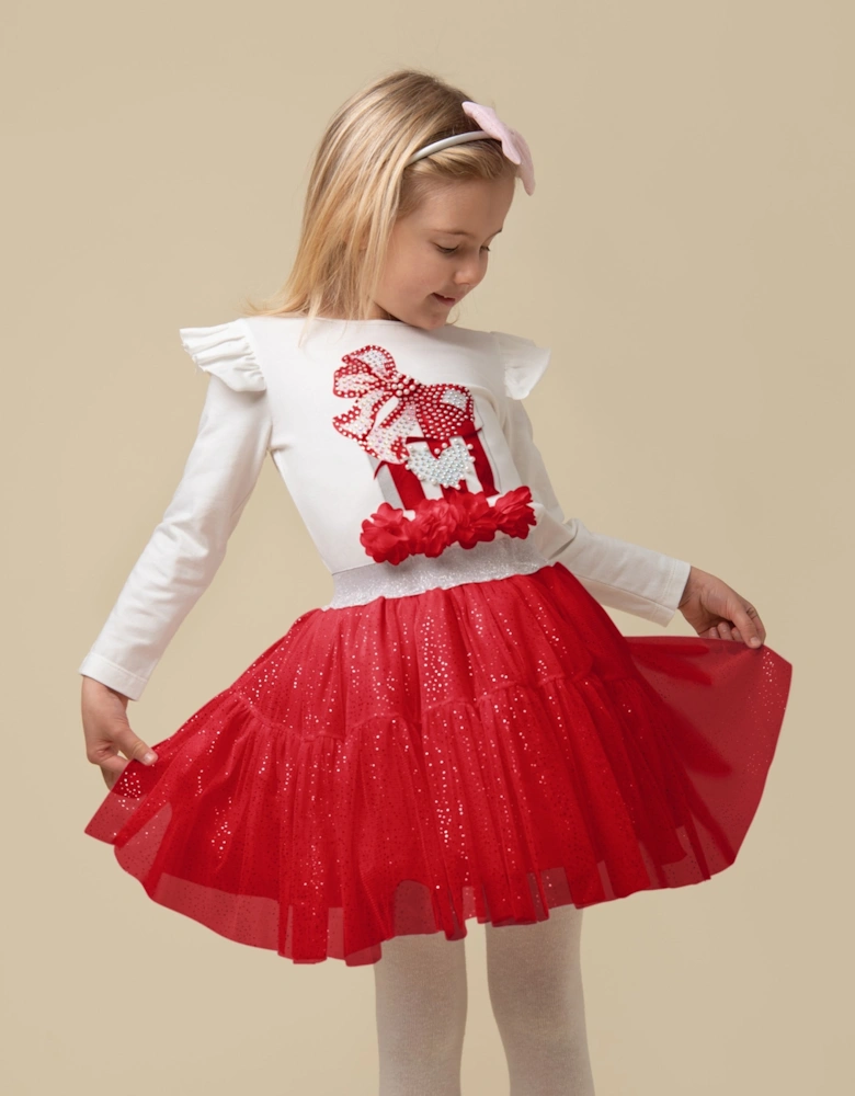 Red Gift Skirt Set