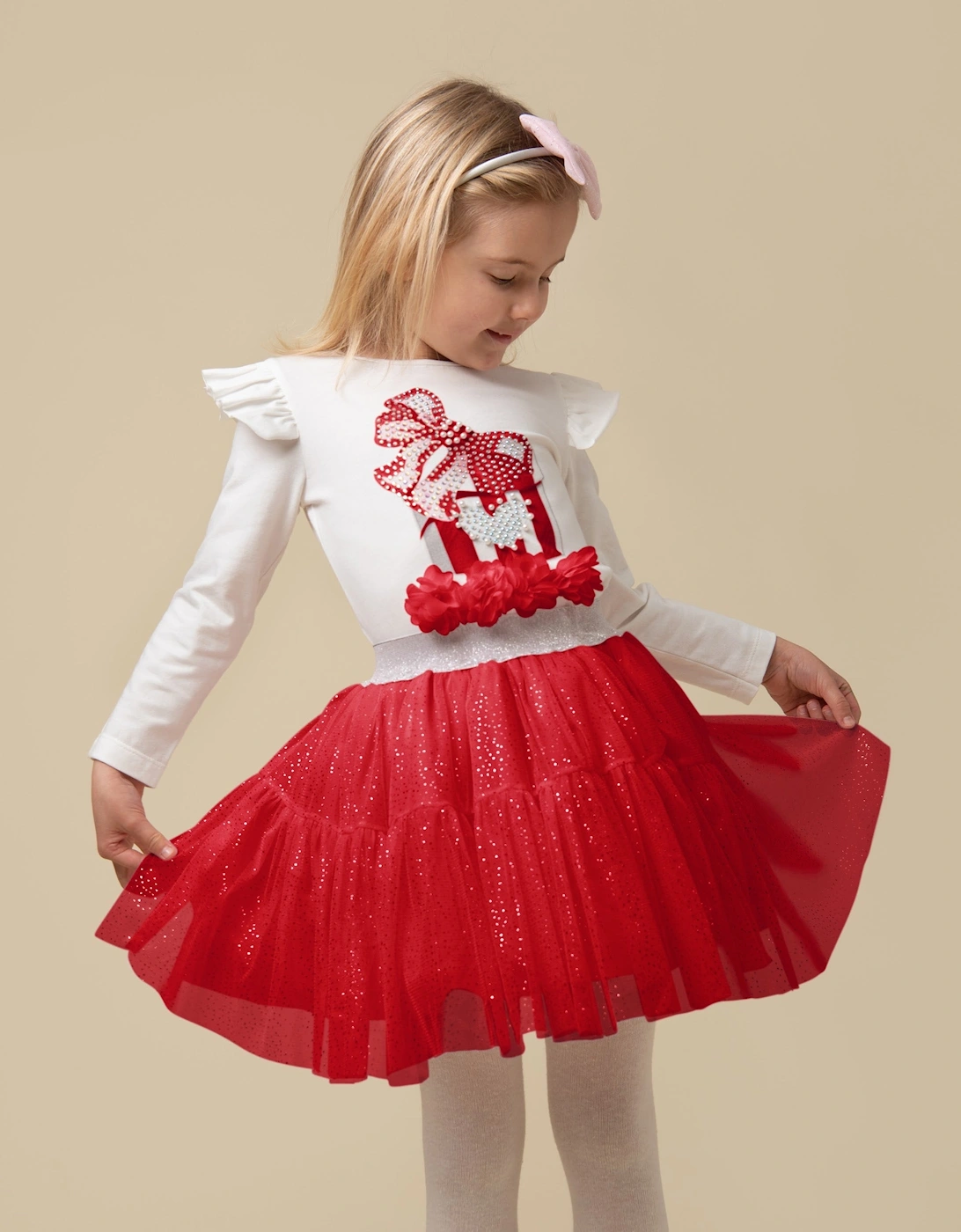 Red Gift Skirt Set, 2 of 1