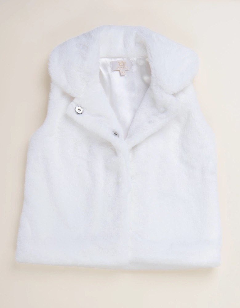 White Faux Fur Gilet