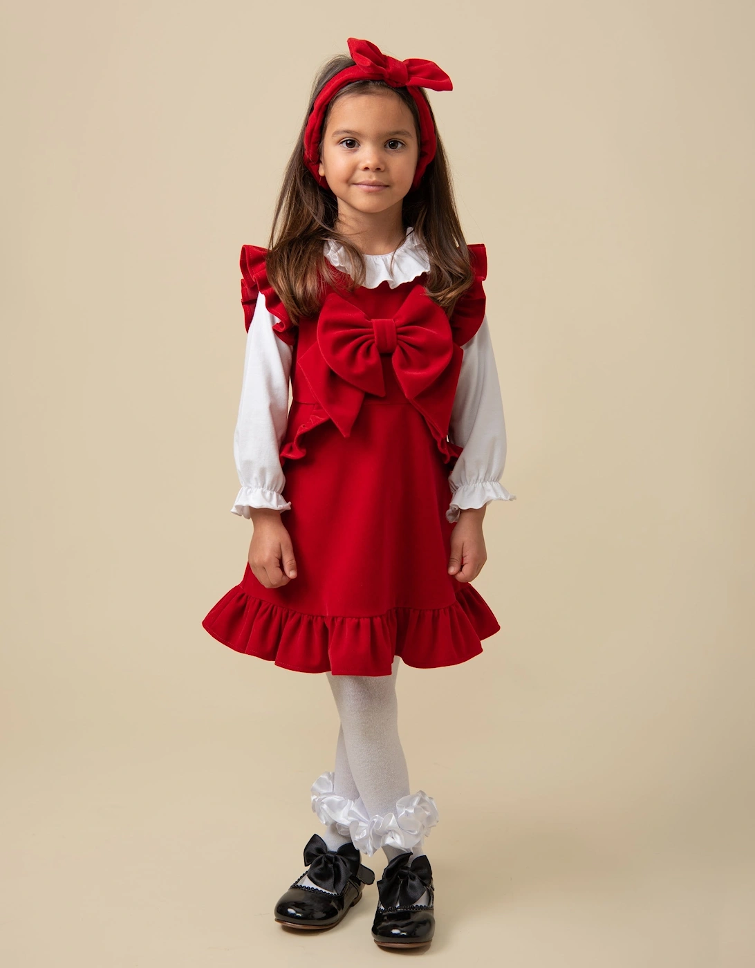 Red Bow Dress Set and Headband