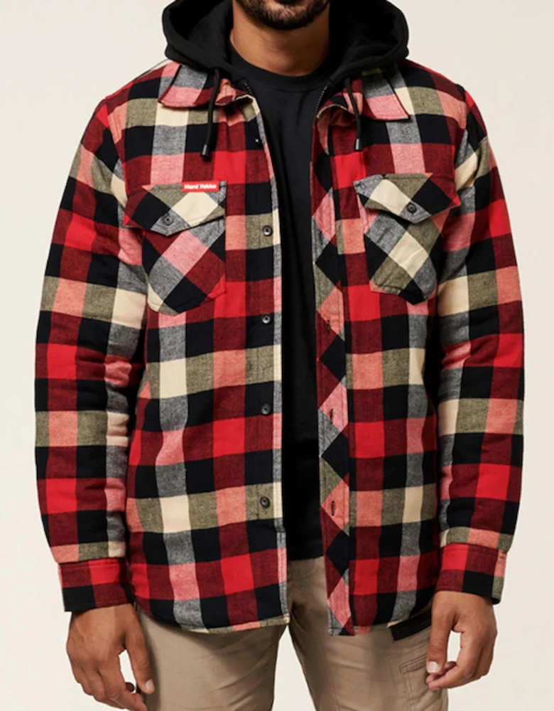 Men's Quilted Flannel Shirt Red