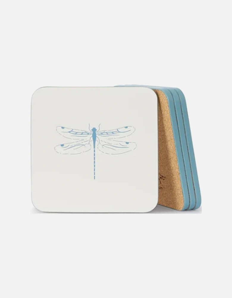 Dragonfly White Coasters Set of Four