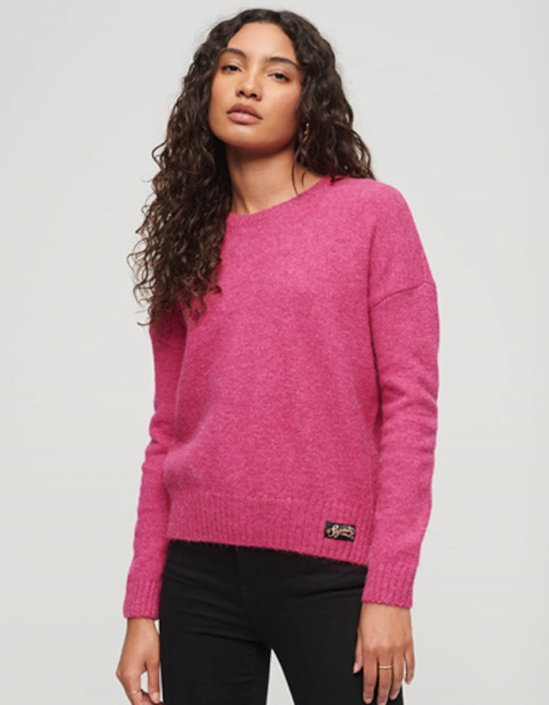 Women's Essential Crew Neck Jumper Dusty Raspberry