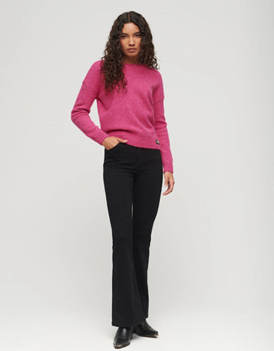 Women's Essential Crew Neck Jumper Dusty Raspberry