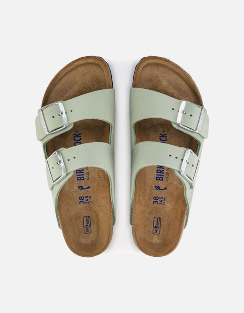 Birkenstock Women's Arizona Soft Footbed Nubuck Leather Narrow Fit Matcha