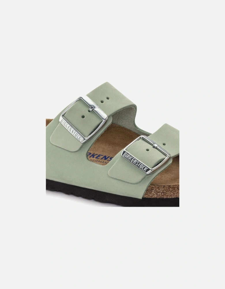 Birkenstock Women's Arizona Soft Footbed Nubuck Leather Narrow Fit Matcha