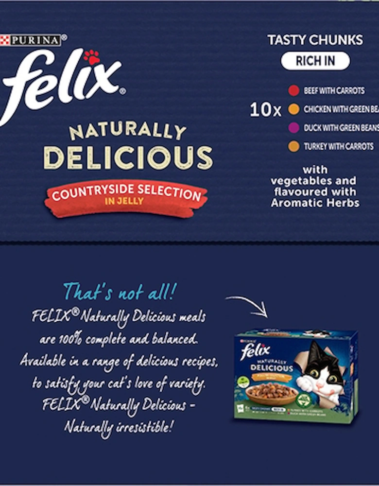 Felix Naturally Delicious Countryside Selection In Jelly 40 x 80g Pouches