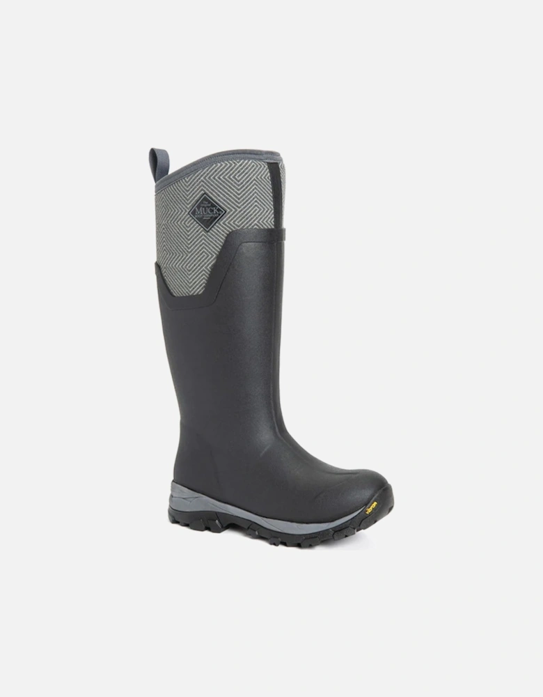 Muck Boots Women's Arctic Ice Tall Wellies Black/Grey Geometric DFS