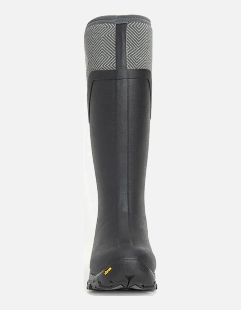 Muck Boots Women's Arctic Ice Tall Wellies Black/Grey Geometric DFS
