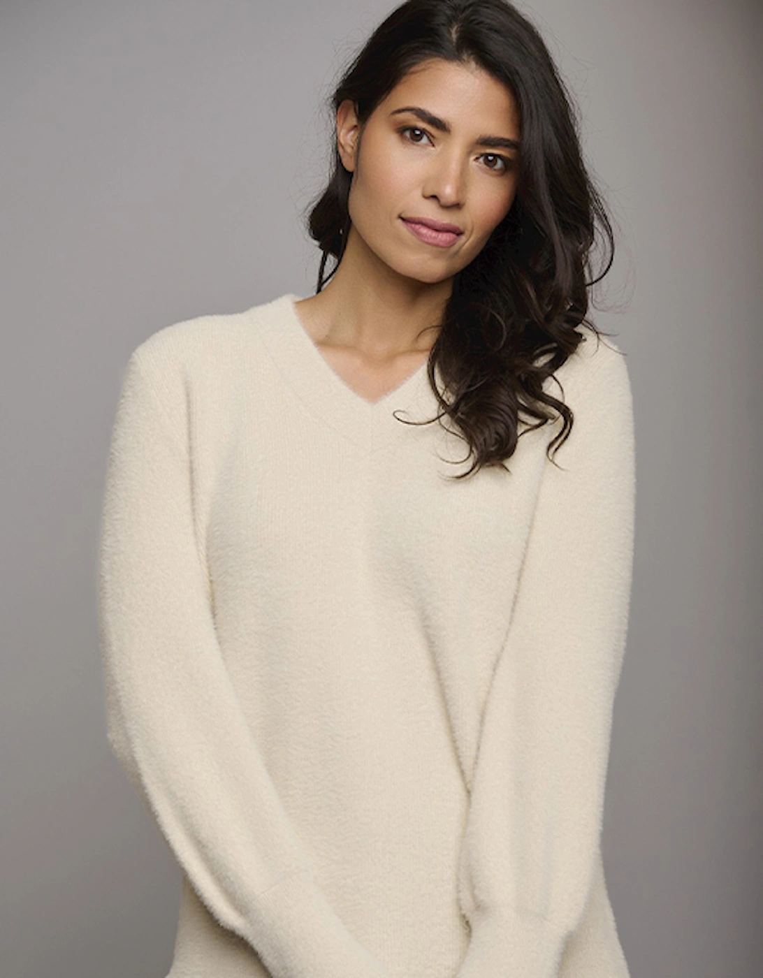 Women's Kaiya V-Neck Sweater Blanc, 5 of 4