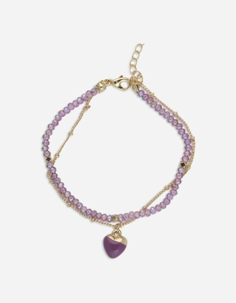 Circe Heart Charm Bracelet Lilac