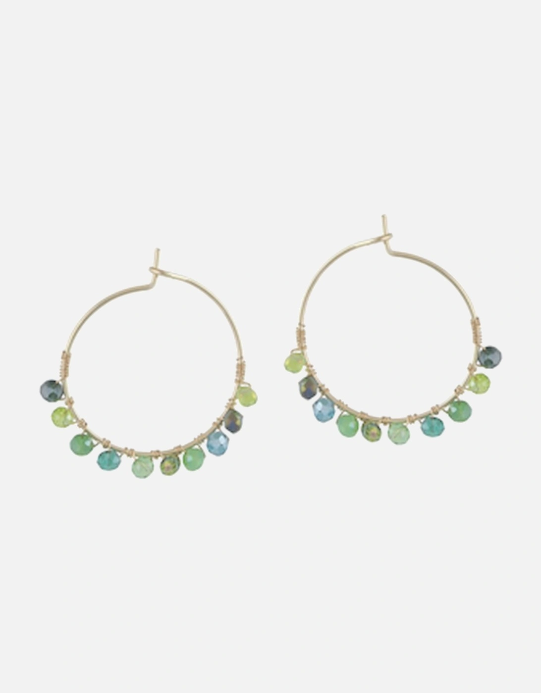 Cressida Beaded Hoop Earrings Green, 2 of 1