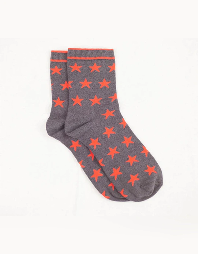 Starry Sock - Red/Charcoal